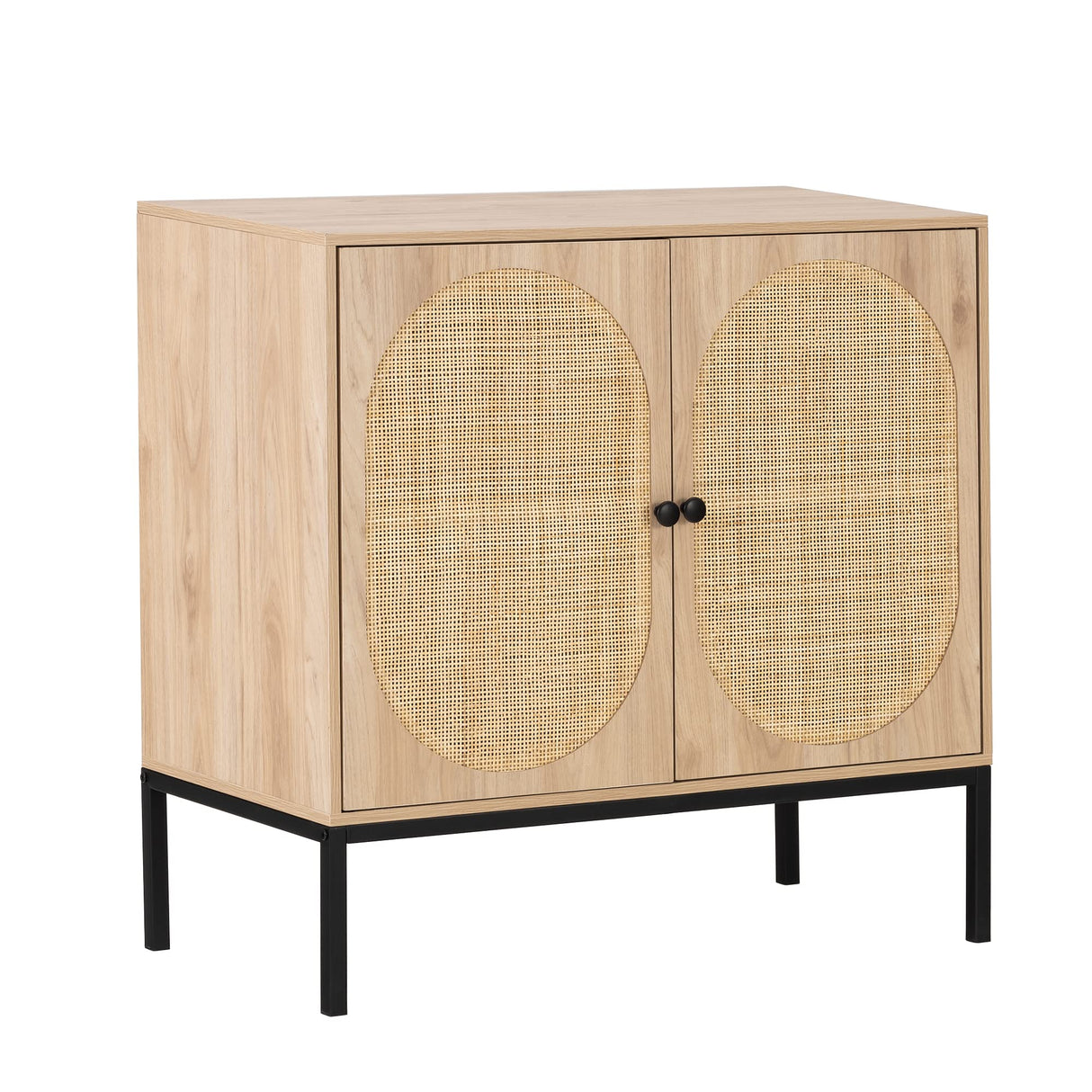 Yechen Set of 2 Sideboard Storage Cabinet with Handmade Natural Rattan Doors, Buffet Cabinet with Storage, for Living Room, Dining Room, Entryway, Yechen