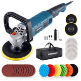 LDHTHOPI Buffer Polisher, 1600W 7 Inch/6 Inch Rotary Buffer Polisher Waxer, 7 Variable Speed 1000-3500 RPM, Detachable Handle for Car, Boat Sanding, LDHTHOPI