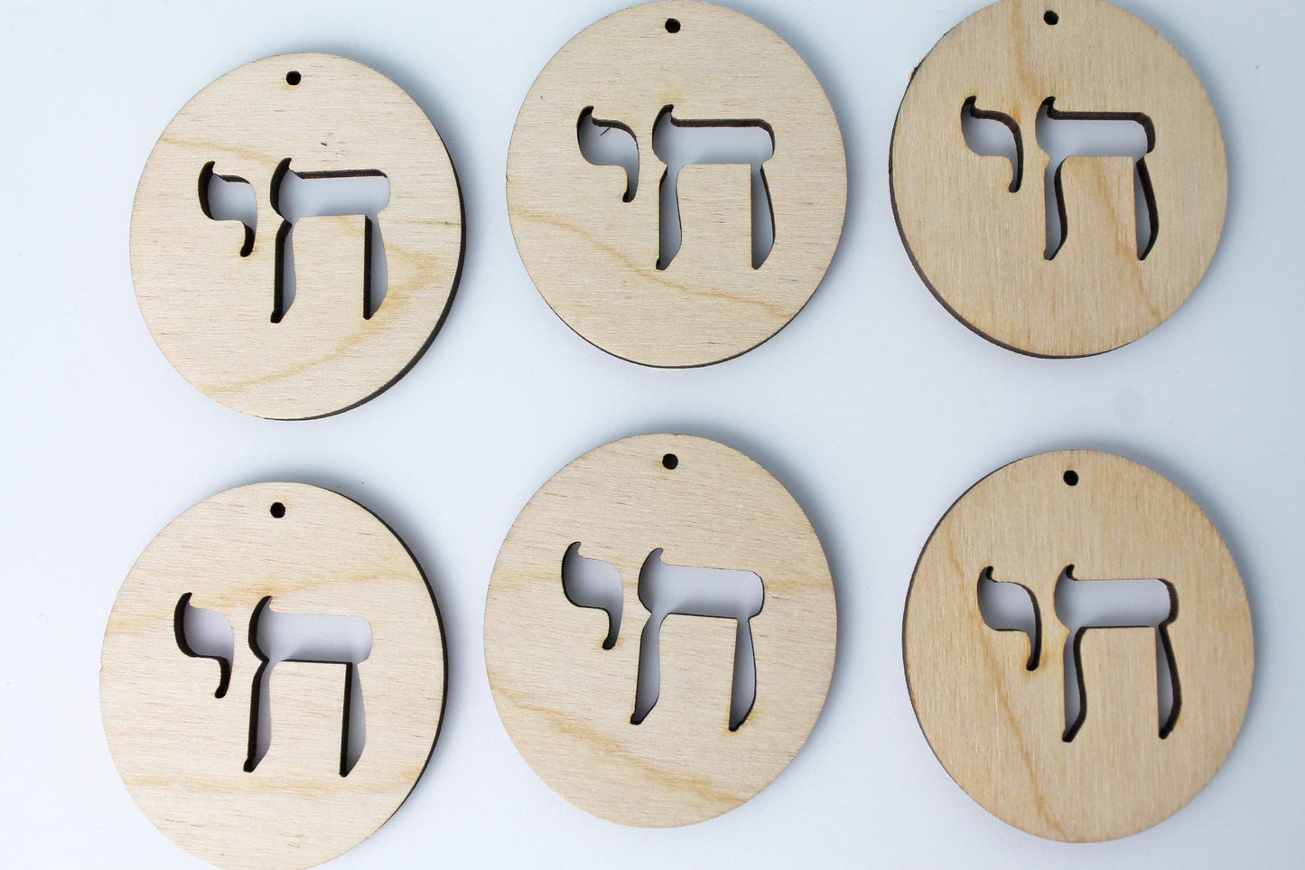 ALL SIZES BULK (12pc to 100pc) Unfinished Wood Wooden Hanukkah Chai Laser Cutout Dangle Earring Jewelry Blanks Charms Ornaments Shape Crafts Made in - WoodArtSupply