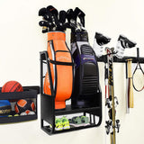 WALMANN Wall Mount Golf Bag Organizer for Garage, Extra Large 2 Golf Bag Stand Golf Equipment and Accessories Storage Rack for Garage Shed Basement WALMANN