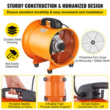 OrangeA Utility Blower Fan, 10 Inches, 320W 1518 CFM High Velocity Ventilator w/ 32.8 ft/10 m Duct Hose, Portable Ventilation Fan, Fume Extractor for OrangeA
