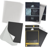 MyArtscape Art Supplies - Artist Quality Graphite Transfer Paper - 9" x 13" - 25 Sheets - Waxed Carbon Paper - with Tracing Paper Pad - 33lb - 9" x MyArtscape