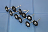 TEMO 10 pc Nylon Plastic Bristle 3/4 Inch Flat Wire Brush #403 1/8 Inch Shank for Dremel Rotary Tools - WoodArtSupply