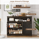HOSTACK Modern Farmhouse Sideboard Buffet Cabinet, Kitchen Buffet Storage Cabinet with Drawers and Shelves, Wood Coffee Bar Cabinet with Storage for HOSTACK