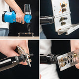 HIFESON Heavy Duty Air Hydraulic Rivet Nut Tool, Pneumatic Riveter Automatic Rivet Nut Gun Tool Setting Kit Come with 13 Size Metric and SAE HIFESON