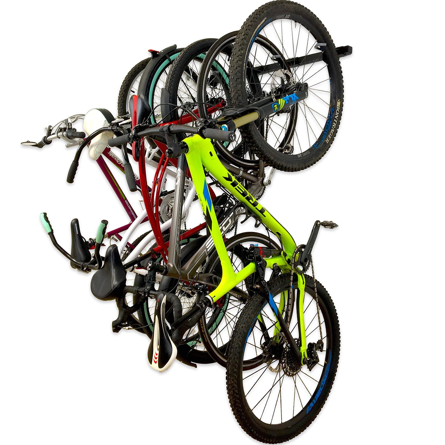 StoreYourBoard Bike Storage Rack, Holds 5 Bicycles, Home and Garage Organizer, Adjustable Wall Hanger Mount StoreYourBoard