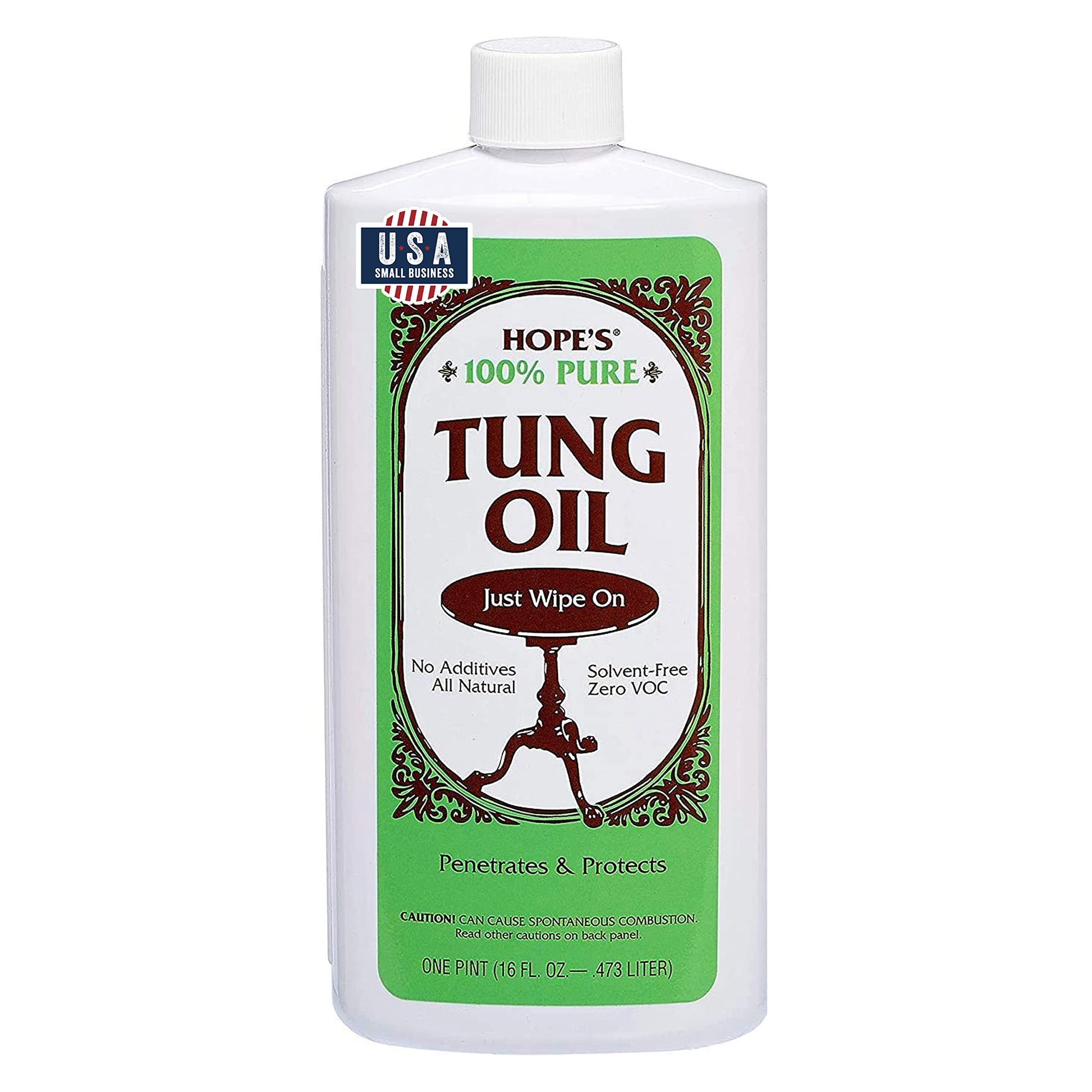 8 OZ Pure Tung Oil for Wood Finishing with Wood Brush, Waterproof