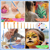 AROIC Paint Brushes Palette Set,24 Pack/240Pcs Acrylic Paint Brushes and 24 Palettes, Professional Artist Brushes, Finger and Face Painting Oil AROIC