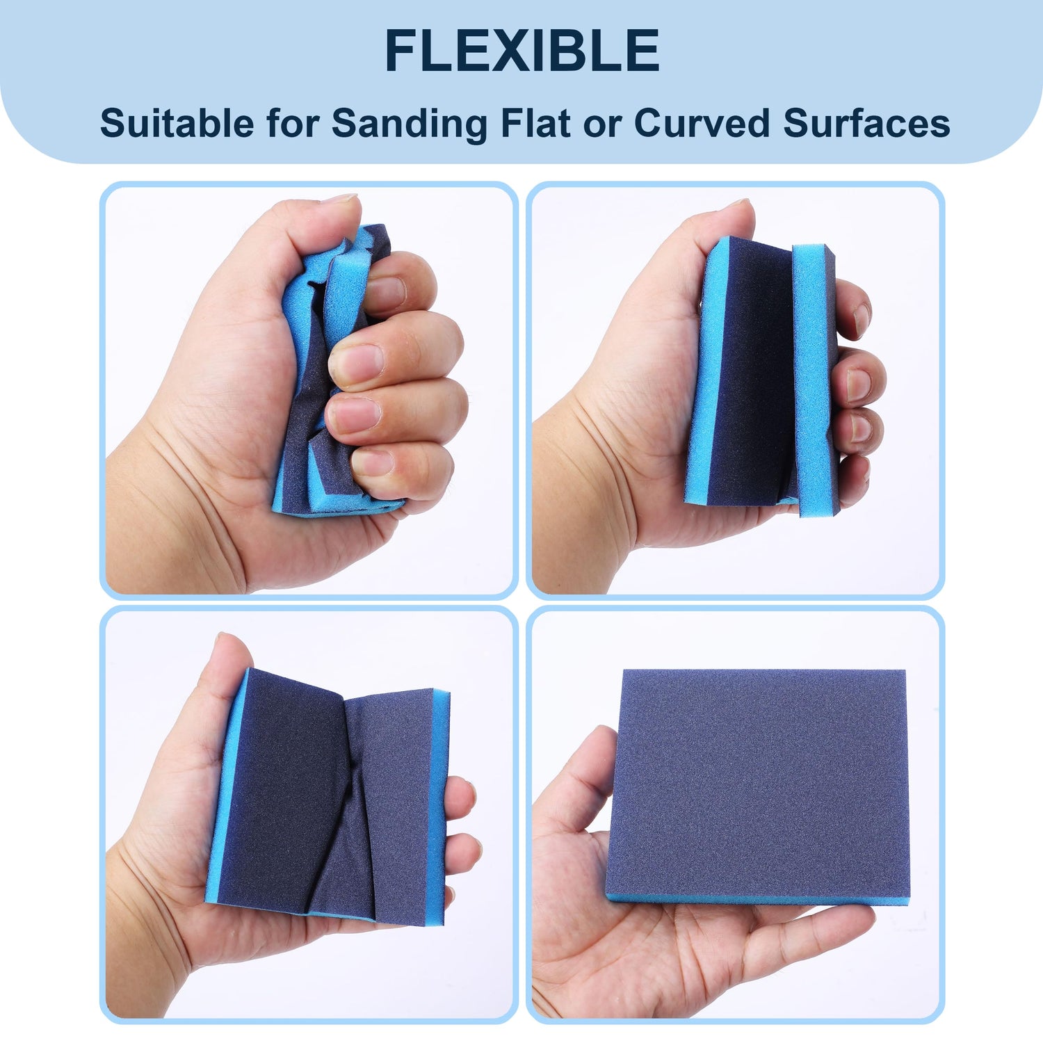 Bates- Sanding Sponge, 12 Pack, 3.9”x4.7”, 80/100/120/180 Grit, Sanding Block, Sanding Paper Block, Sandpaper Sponge Block, Sanding Blocks for Wood, Bates Choice