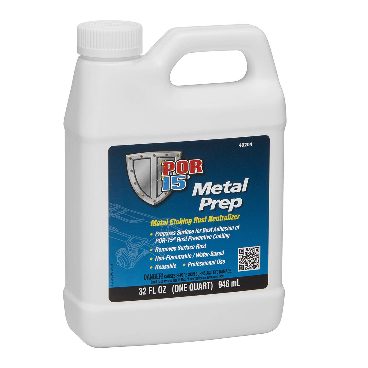 POR-15 Metal Prep, Metal Etching Rust Neutralizer, Non-flammable and Water-based, 32 Fluid Ounces, 1-quart POR-15