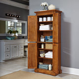 Homestyles Storage Pantry with Drawer and Adjustable Shelves 72 Inches High by 30 Inches Wide Distressed Oak homestyles