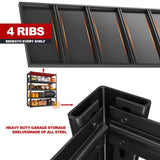 REIBII 48''W Garage Shelving 2500LBS Heavy Duty Storage Shelves 72''H Heavy Duty Metal Shelving Adjustable 5 Tier Metal Shelves for Storage Rack REIBII