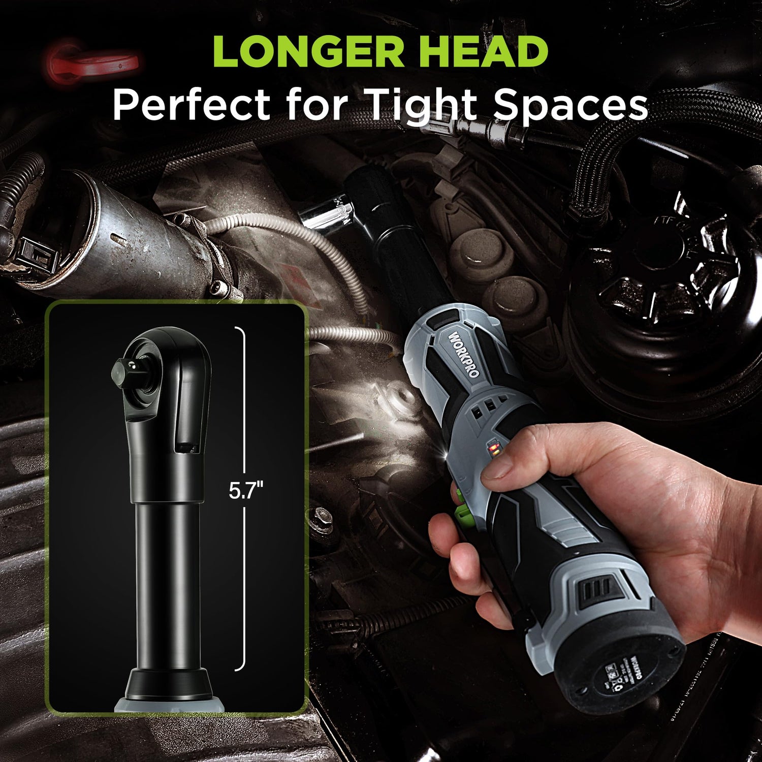 WORKPRO 12V 40 Ft-lbs Power Ratchet Wrench Kit with 10-Piece Socket Accessory Set, 1-Hour Fast Charger, 2.0Ah Lithium-Ion Batteries WORKPRO