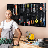 Ultrawall Pegboard Wall Organizer 4 ft. Metal Pegboard Tool Storage Kit with Black Toolboard and Black Accessories Ultrawall
