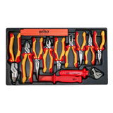 Wiha 32800 Insulated Tool Set with Screwdrivers, Nut Drivers, Pliers, Cutters, Ruler, Knife and Sockets in Rolling Tool Case, 10,000 Volt Tested and Wiha