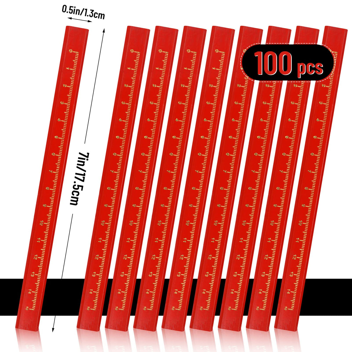 WYOMER 100 Pcs Carpenter Pencils, Octagonal Hard Black Carpenter Pencils, Construction Plan Pencils for Woodworking Marking WYOMER