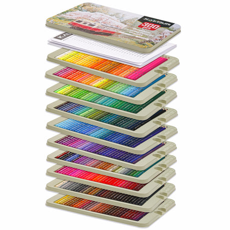 KALOUR Professional Colored Pencils,Set of 300 Colors,Artists Soft Core with Vibrant Color,Ideal for Drawing Sketching Shading,Coloring Pencils for KALOUR