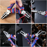 WORKPRO 8" Linesman PRO Screw Extractor Pliers(Combination Pliers) with Unique Non-slip Jaws, Stripped Screw Remover Tool, Lineman Pliers for Quickly WORKPRO