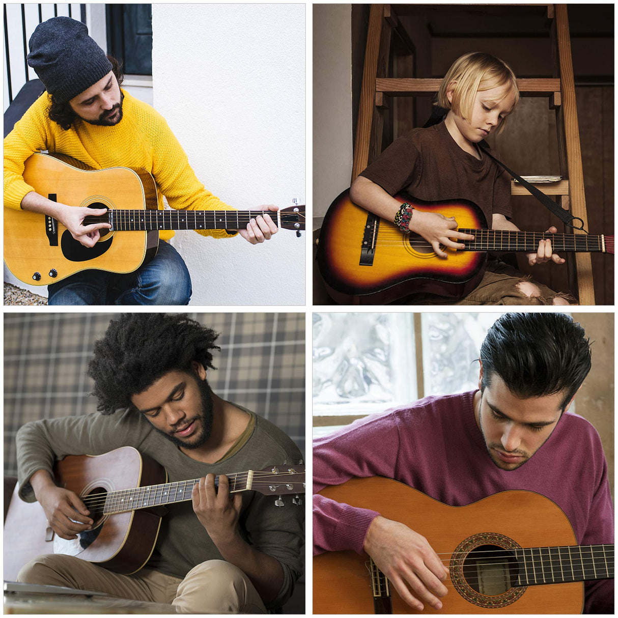 Augshy 65 PCS Guitar Tool Guitar Repair Kit Including Guitar Strings, Guitar Picks, Pick Holder, Capo, String Winder&Cutter, Thumb Finger Picks, Augshy