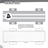 Pinewood Derby Workbook & Logbook (Fox Chapel Publishing) For Scouts to Keep Track of Design, Pattern, & Painting Ideas, Log Test Run Notes, and Add Design Originals