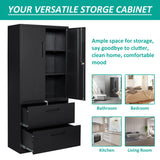 SISESOL Metal Storage Cabinet with Drawers, 71" File Cabinets for Home Office, Locking Steel Storage Cabinet with Doors and Shelves for Home, Office, SISESOL