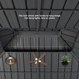 PURPLE LEAF 12' X 14' Patio Gazebo with Light Permanent Hardtop Gazebo with Metal Roof for Outdoor Lawn and Garden Grey PURPLE LEAF