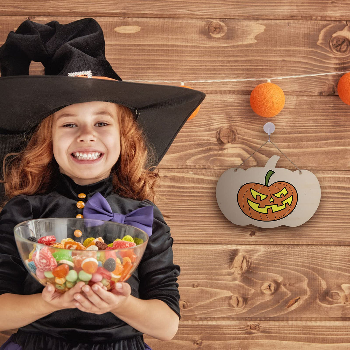 PartyKindom 2Pcs Wooden Pendant Wood Boards Unfinished Halloween Door Sign chirtmas Decor Fall Decor Wood Pumpkin Welcome Sign DIY Halloween Decor PartyKindom