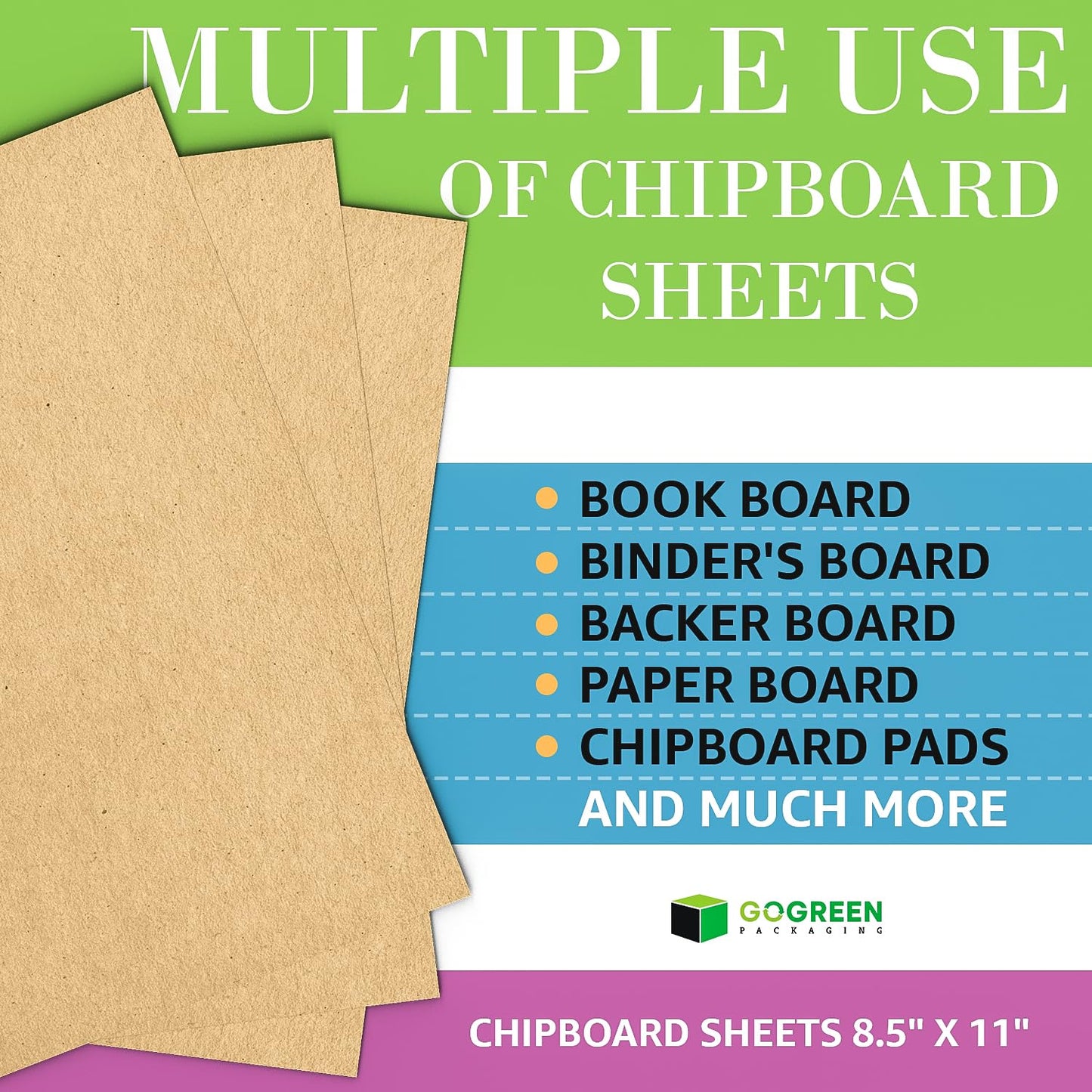 Chipboard Sheets 8.5 x 11 Inches - 22 Point 100pcs Brown Kraft Paper Sheets for Crafts - Eco-Friendly Chip Board for Book Binding, Picture Frame - WoodArtSupply