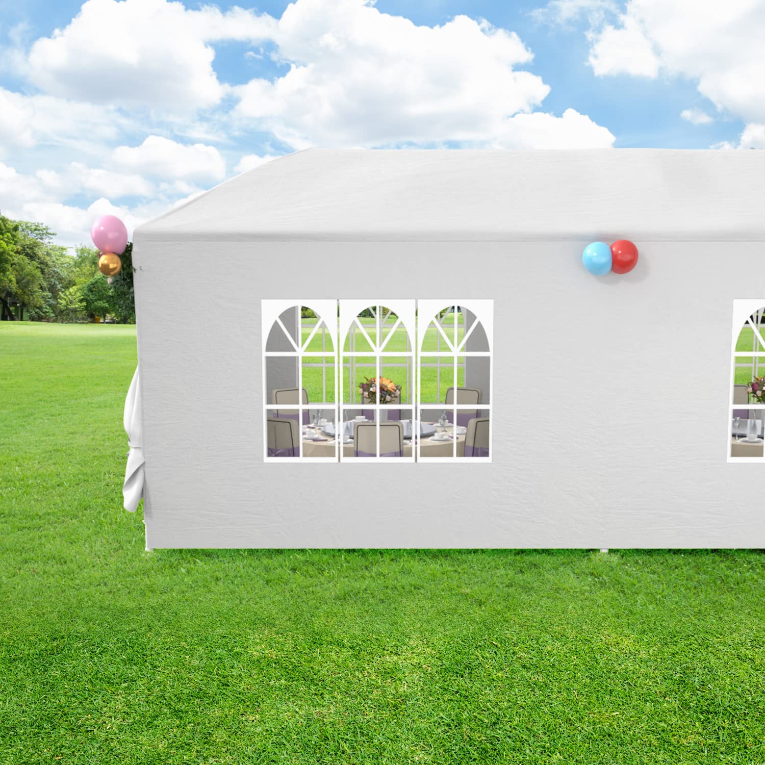 10x30 Party Tent Wedding Patio Gazebo Outdoor Carport Canopy Shade with Side 8 Removable Walls FDW