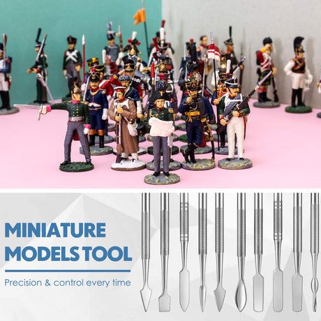5 Pieces Miniature Sculpting Tools Set Mini Stainless Steel Double-Headed Tool for Model and Convert Plastic, Resin and Metal Tabletop War Game Honoson