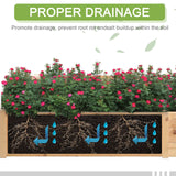 Crownland Outdoor Gardens 8 ft Raised Garden Bed Wooden Patio Raised Beds Backyard Elevated Planter Box Grow Vegetables Fruits Herb Yard Fast Easy Crownland