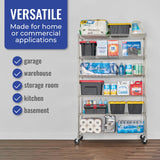 Heavy-Duty NSF Certified SafeRacks Storage Shelves with Wheels - Adjustable Steel Wire Shelving Unit SafeRacks