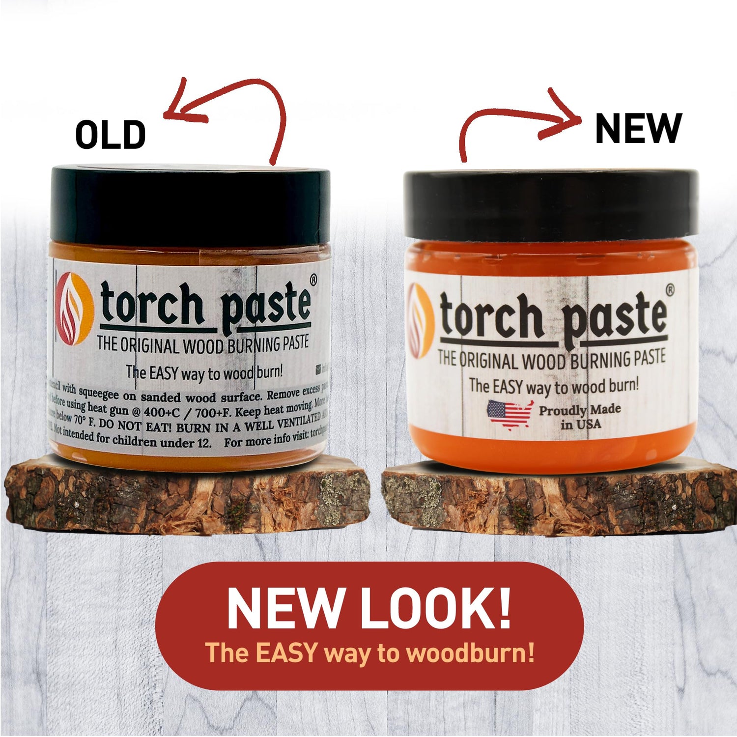 Torch Paste - The Original Wood Burning Paste | Made in USA Heat Activated Non-Toxic Paste for Crafting | Accurately & Easily Burn Designs on Wood, Torch Paste