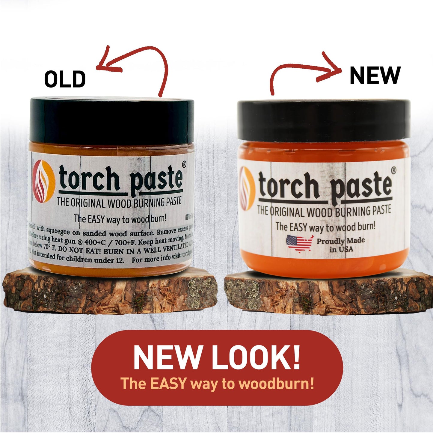 Torch Paste - The Original Wood Burning Paste | Made in USA Heat Activated Non-Toxic Paste for Crafting | Accurately & Easily Burn Designs on Wood,