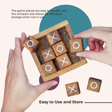 BSIRI Tic Tac Toe for Kids and Adults Coffee Table Living Room Decor and Desk Decor Family Games Night Classic Board Games Wood Rustic for Families BSIRI