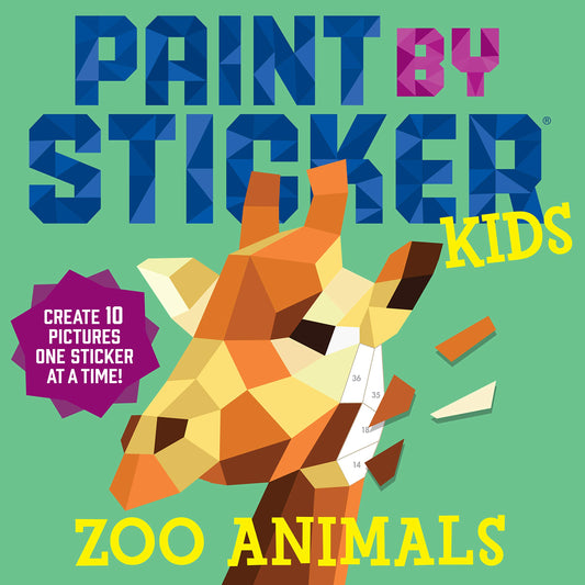 Paint by Sticker Kids: Zoo Animals: Create 10 Pictures One Sticker at a Time! - WoodArtSupply