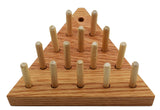 Solid Oak Wooden Peg Game Tricky Triangle by Cauff Cauff
