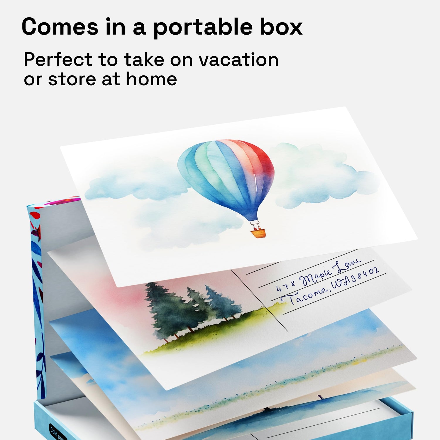 ARTISTRO Watercolor Paint Set, 48 Vivid Colors and 30 Watercolor Postcards 4x6 Inches - Heavyweight Paper Cards 140lb (300gsm) ARTISTRO