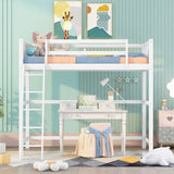 Stylish White Twin Loft Bed Frame with Angled Ladder by Harper & Bright Designs Harper & Bright Designs