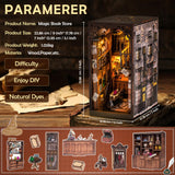 Wimlade DIY Book Nook Kit, Miniature Book Nook kit, Wooden 3D Puzzle Bookend Bookshelf Insert Decor, Halloween/Christmas Decorations/Gifts for Adults Wimlade