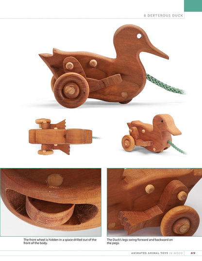 Animated Animal Toys in Wood: 20 Projects that Walk, Wobble & Roll (Fox Chapel Publishing) Patterns & Directions for Making Dinosaurs, a Shark, Duck, - WoodArtSupply