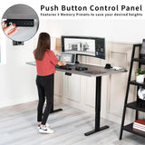 VIVO Electric Stand Up Desk Frame, DIY Workstation, Frame Only, Dual Motor Ergonomic Standing Height Adjustable Base with Memory Controller, Black, VIVO