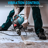 ENEACRO 1-1/4 Inch SDS-Plus 12.5 Amp Heavy Duty Rotary Hammer Drill, Safety Clutch 3 Functions with Vibration Control Including Grease, Chisels and ENEACRO