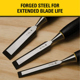 STANLEY Chisel Set, 150 Series, Short Blade, Wood, 3-Piece (16-150) Stanley