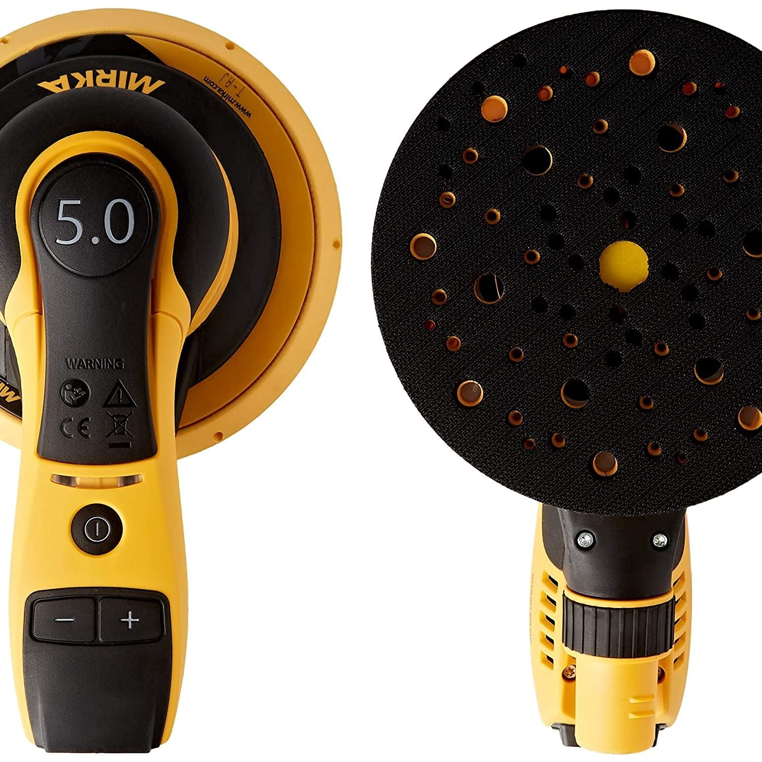 Mirka MID65020CAUS Direct Electric Random Orbital Sander, 6-Inch, Yellow, Black Mirka