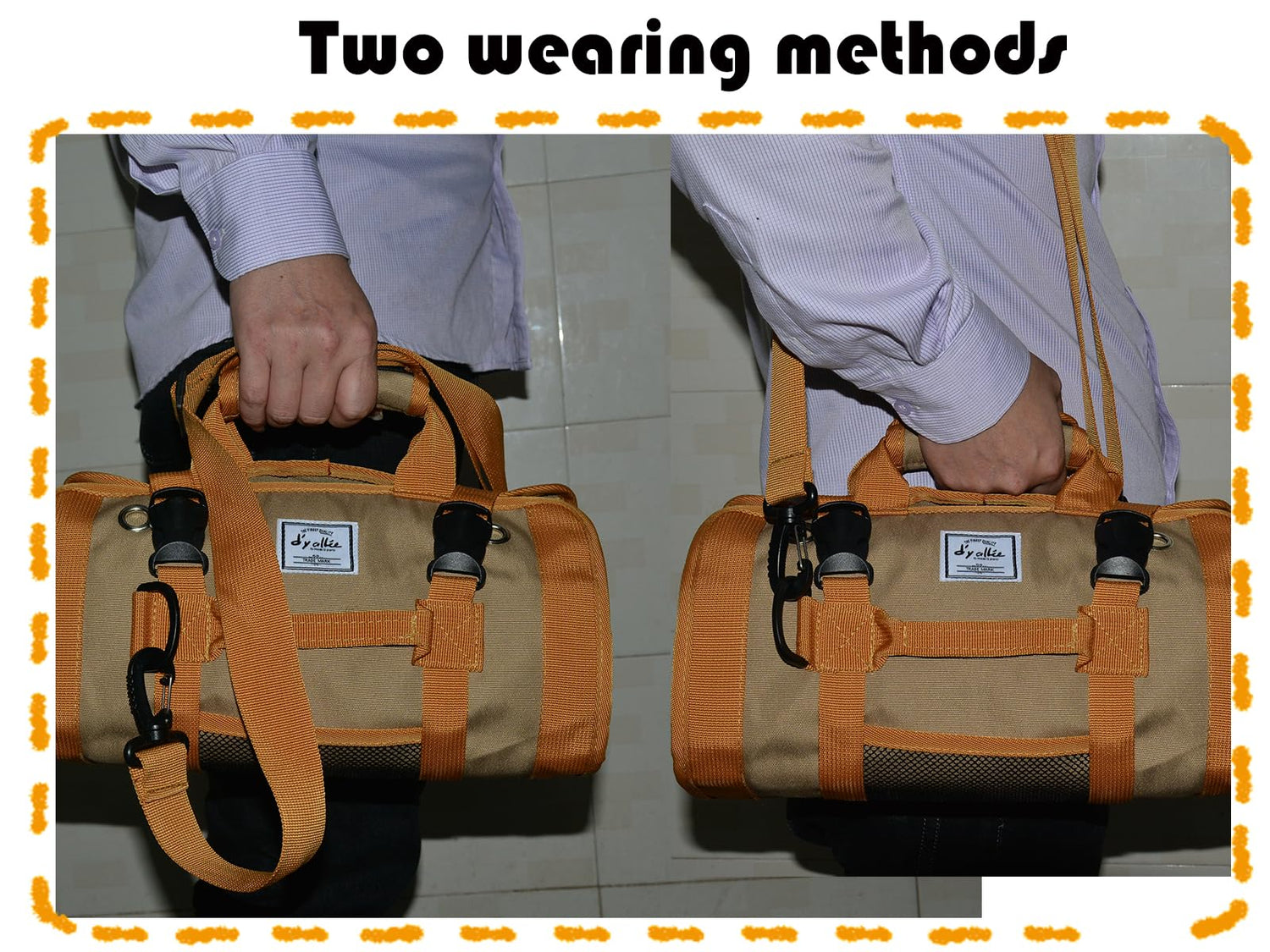 Tool Bag Roll Up, Bag Tool Organizers, Small Tool Bag W/Detachable Pouches, Heavy Duty Tool Organizer for Men Women (Khaki) d'yallee