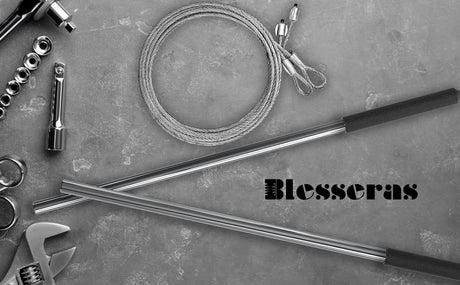 Blesseras Garage Door Torsion Spring Winding Bars with Non-Slip Handle, D1/2'' x L17.2'', 2-Pack Blesseras
