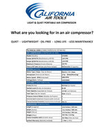 California Air Tools CAT-1P1060S Light & Quiet Portable Air Compressor, Silver California Air Tools