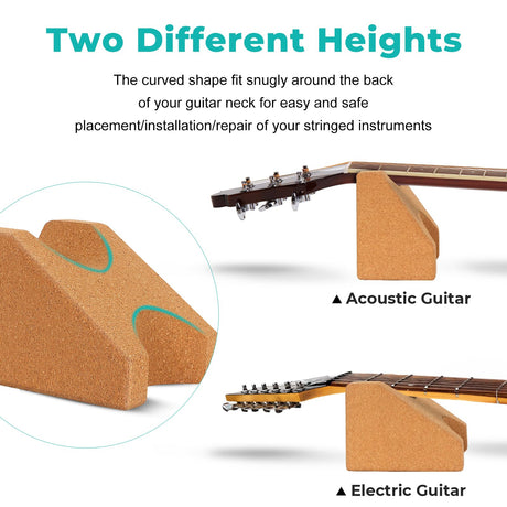 Actomall Cork Guitar Neck Rest, Guitar Neck Cradle Support Pillow, Guitar Accessories for Repair, Maintenance, Cleaning, String Instrument Luthier Actomall