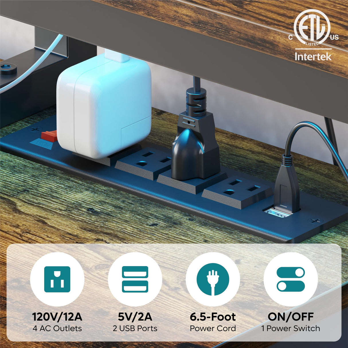 Bestier 71.5 inch Computer Desk with Power Outlets, L Shaped LED Home Office Desk with Long Monitor Stand, Large Corner Desk with Storage Shelf, Cup Bestier